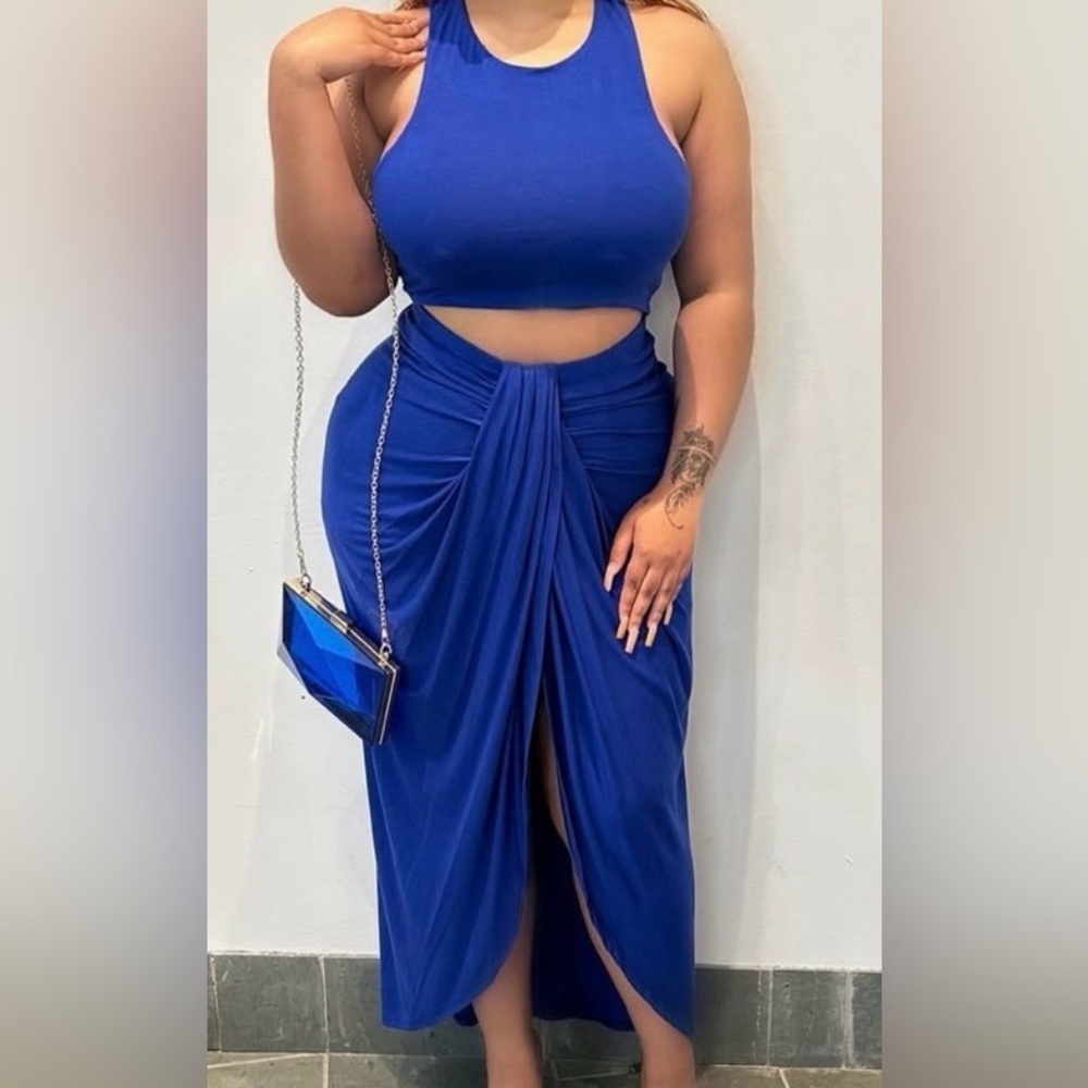 Brand New Royal Blue Skirt Set sz L/XL - Picture 9 of 9